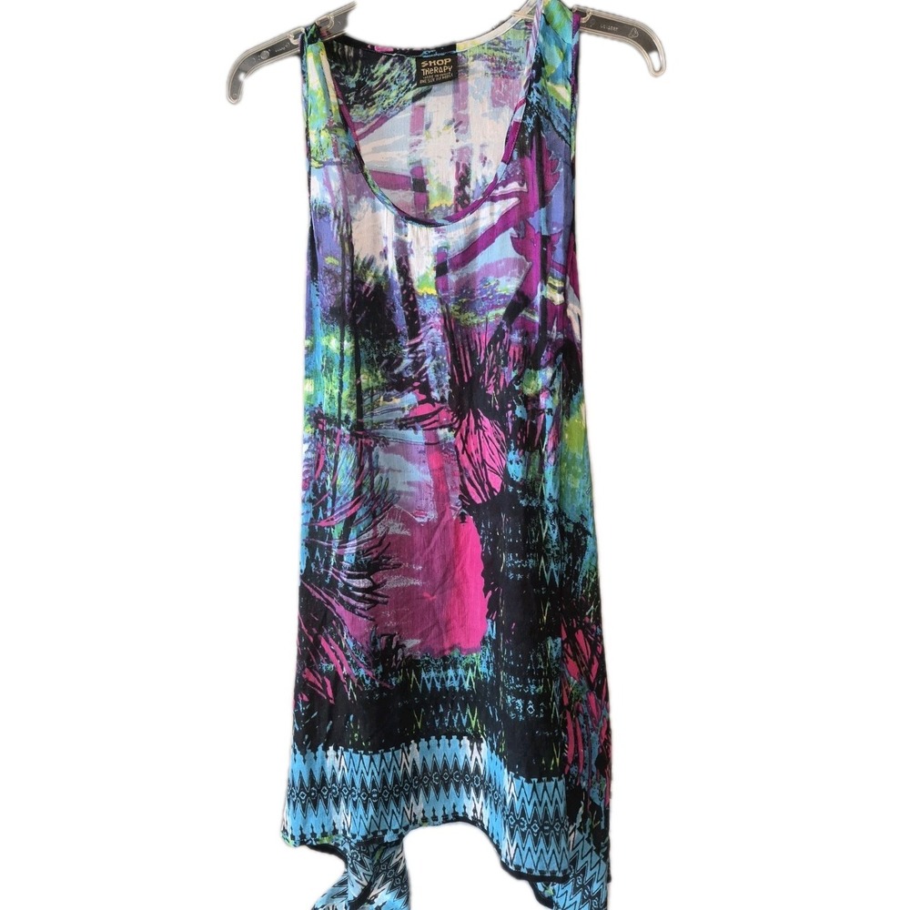 Shop Therapy Rayon Tank Dress One Size Boho Festival Psychedelic‎ Handkerchief